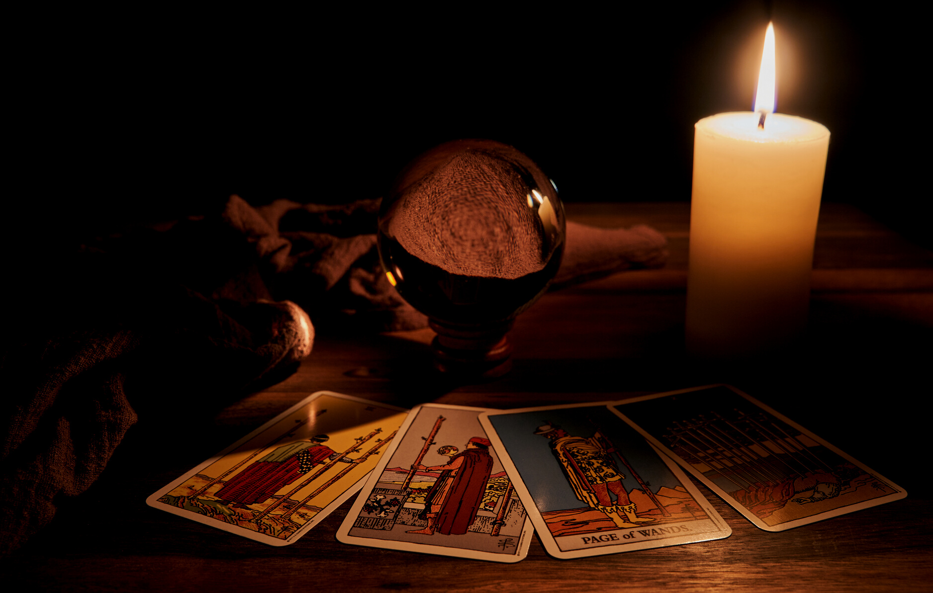 Fortune Telling on a Wooden Table